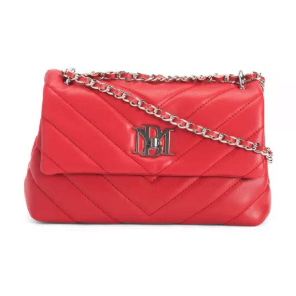 Badgley Mishchka V Quilted Crossbody w/ Letter turn lock